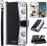 Vista 33 de ULAK Funda tipo cartera compatible con iPhone 14 Plus con tarjetero [bloqueo RFID], funda con tapa para mujeres y niñas, piel sintética, soporte