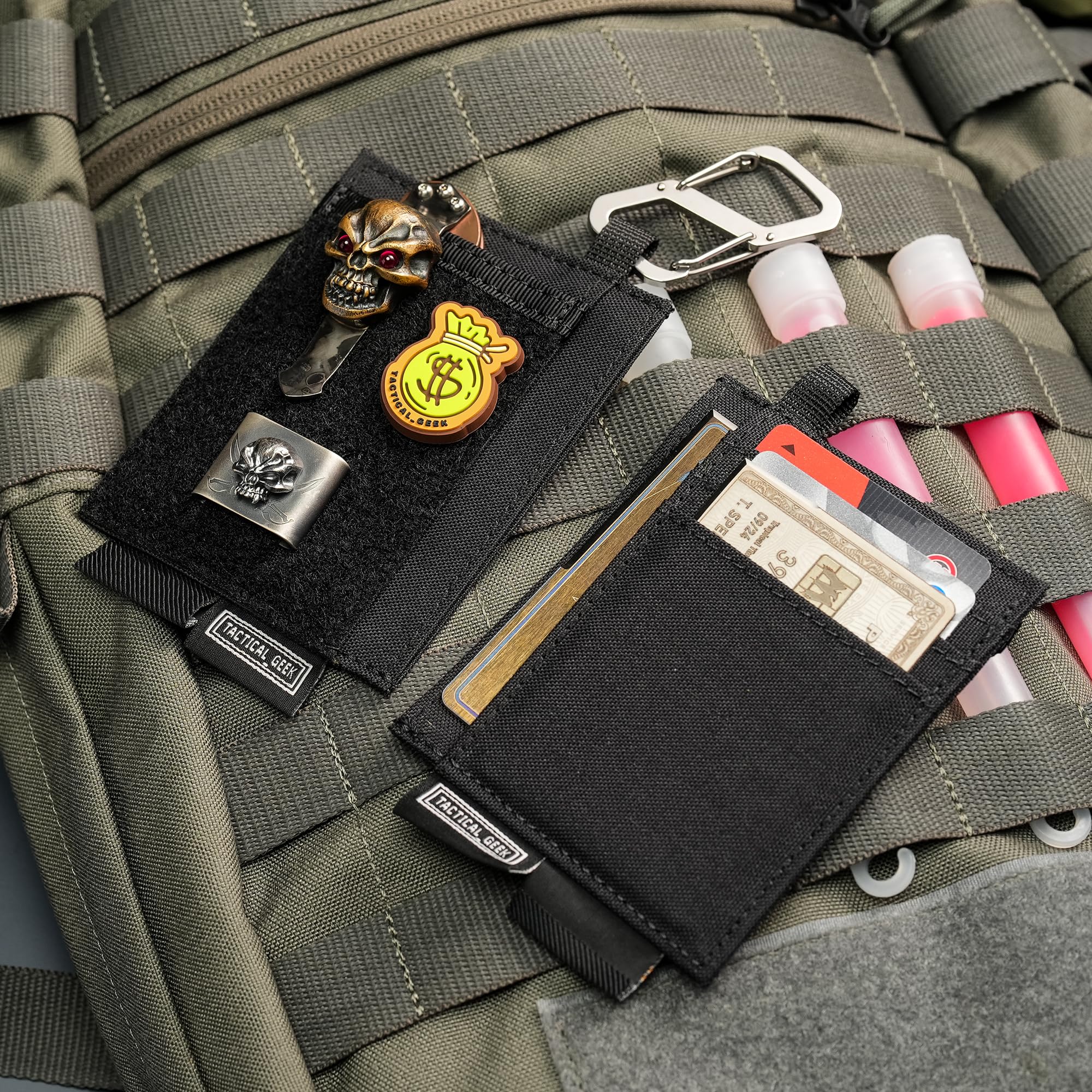 Mini Porte-Monnaie Homme Nylon Petit Organisateur de Poches Taille de la Paume 6 Compartiments pour Cartes, Compartiment pour Carte d'identité, Compartiment pour Billets, pour Petite Monnaie