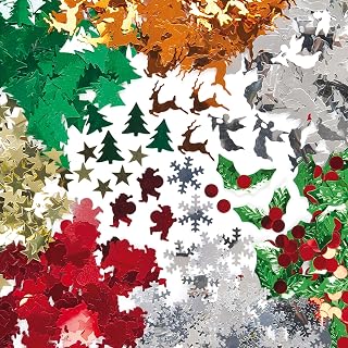 Baker Ross Christmas Sequins Value Pack — Kids' Crafts and Art Projects, Cards, Party Bags, and Decorations (56g)