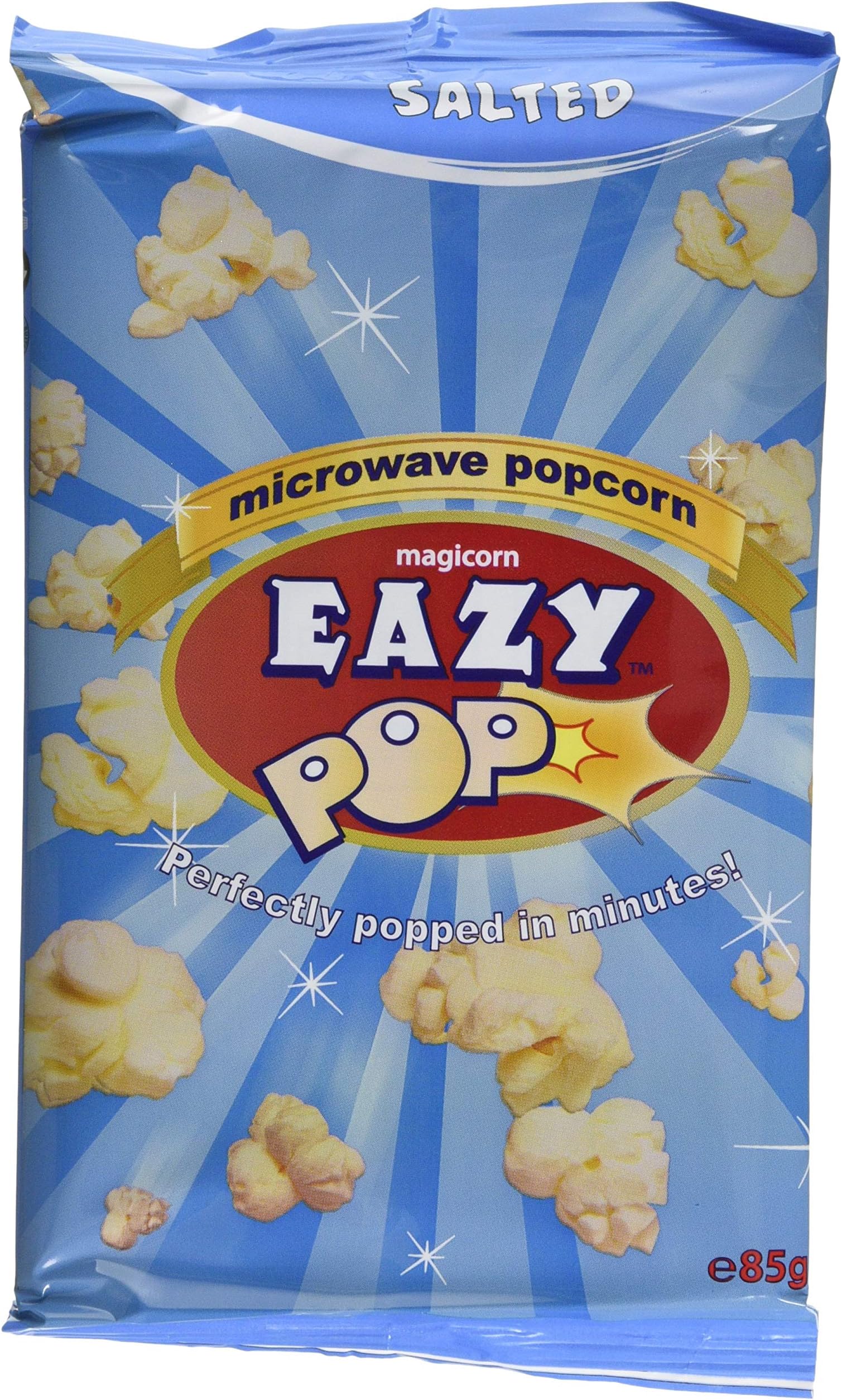 EAZY POP MICROWAVE POPCORN - SALTED FLAVOUR 85G - 16 PACK - FULL CASE - VEGETARIAN