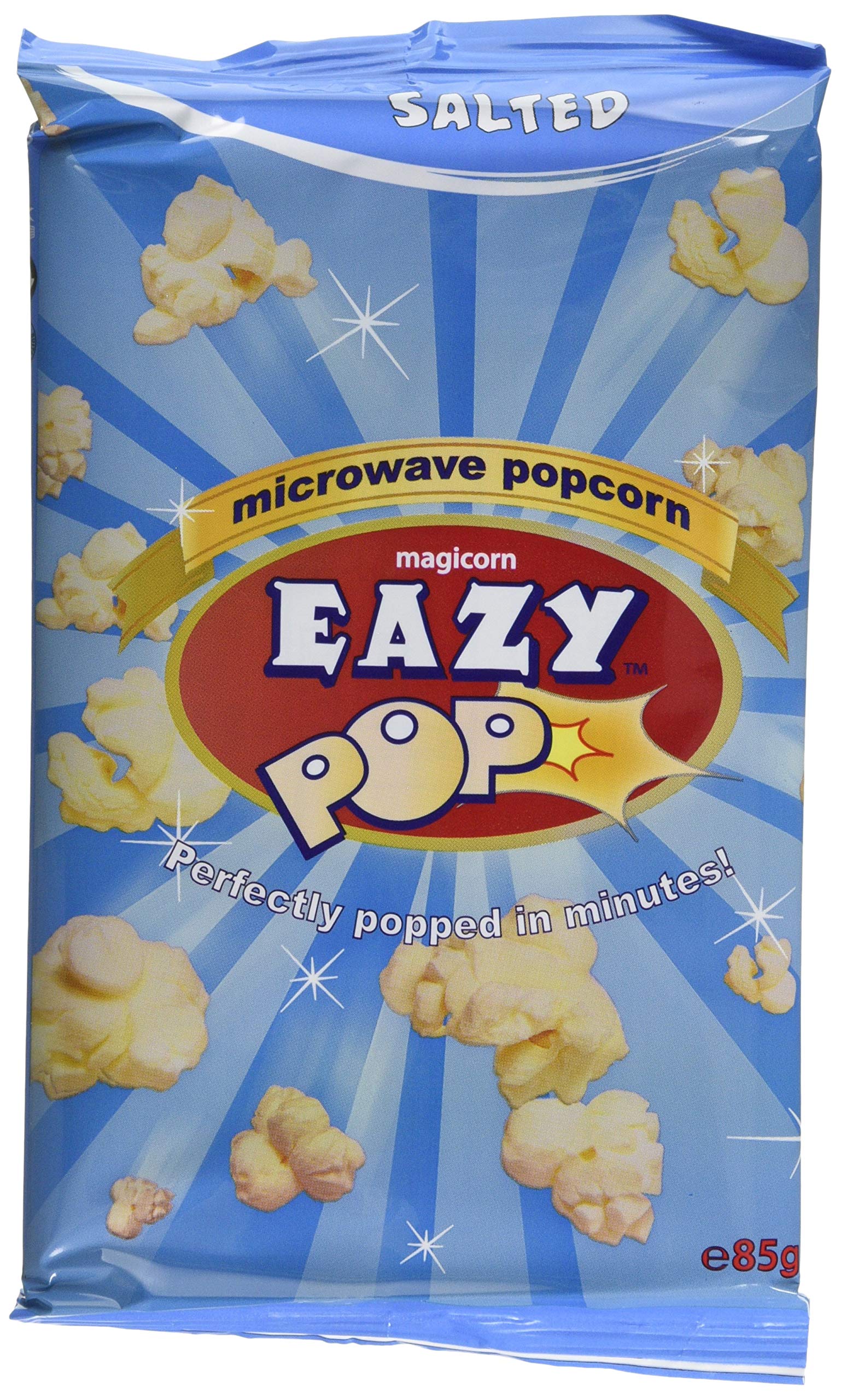 EAZY POP MICROWAVE POPCORN - SALTED FLAVOUR 85G - 16 PACK - FULL CASE - VEGETARIAN