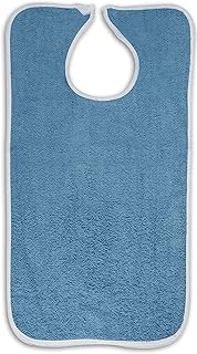 Marquis Mills 6 Adult Bibs Washable Reusable Terrycloth Clothing Protectors - Blue