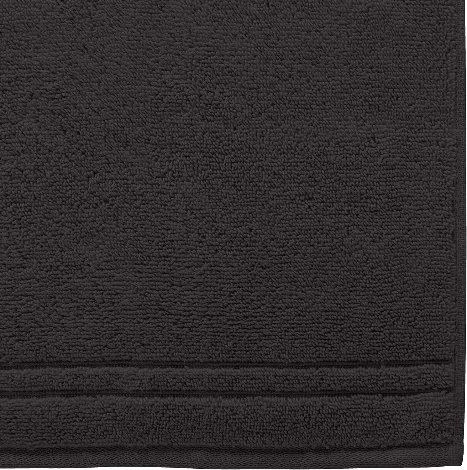 Amazon Brand – Rivet Quick-Dry Cotton Washcloth Set, 4-Pack, Graphite
