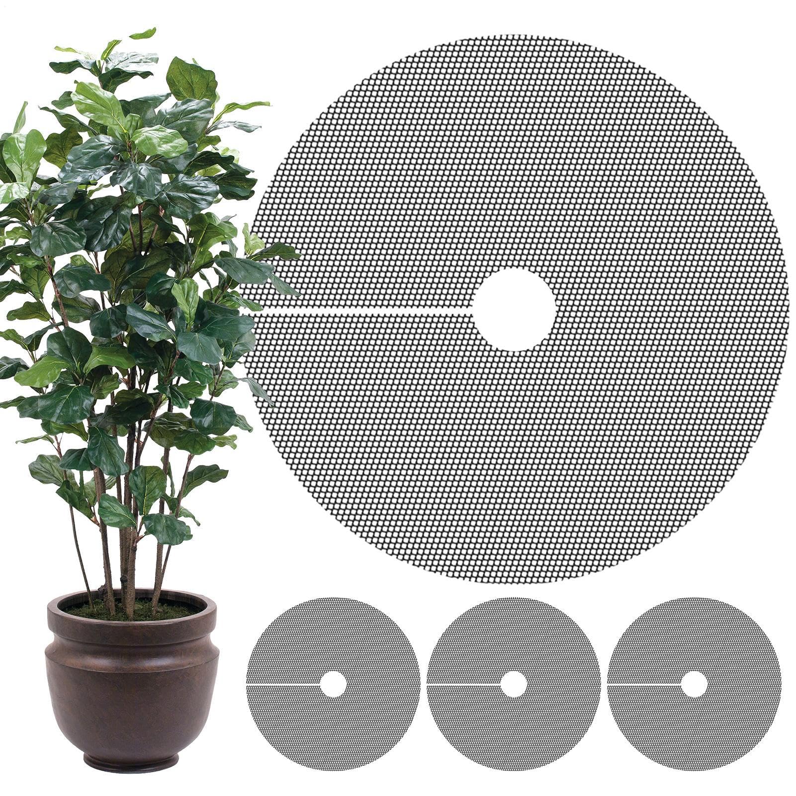 Lot de 4 grilles de protection rondes pour plantes, 40 cm, cache-pot de fleurs, chat, grille de pot de fleurs, grille de protection pour jardin, terrasse, balcon