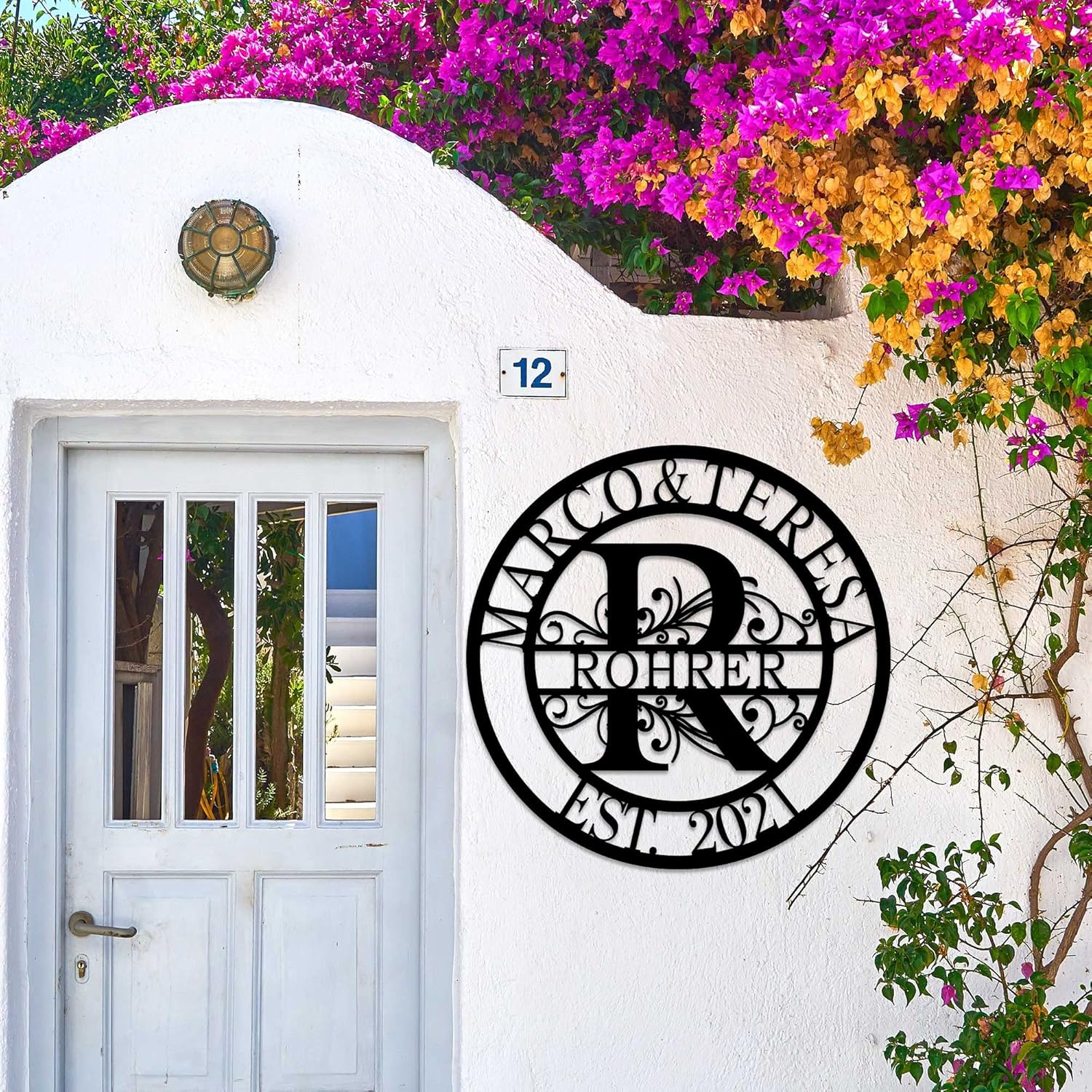 Personalized Last Name Metal Signs Split Letter Monogram Sign Personalized Metal Sign Custom Name Sign Family Name Sign Metal Wall Art Split Personalized Wedding Gift Monogram (24")