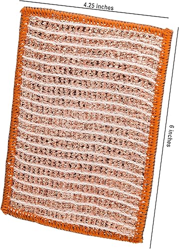 Miniatura 5 de Redecker Paño de Fregado de Cobre Tejido de 2 Capas y Toallita de Limpieza de Microfibra  Superficie Dual, Antiarañazos, Reutilizable y Lavable a