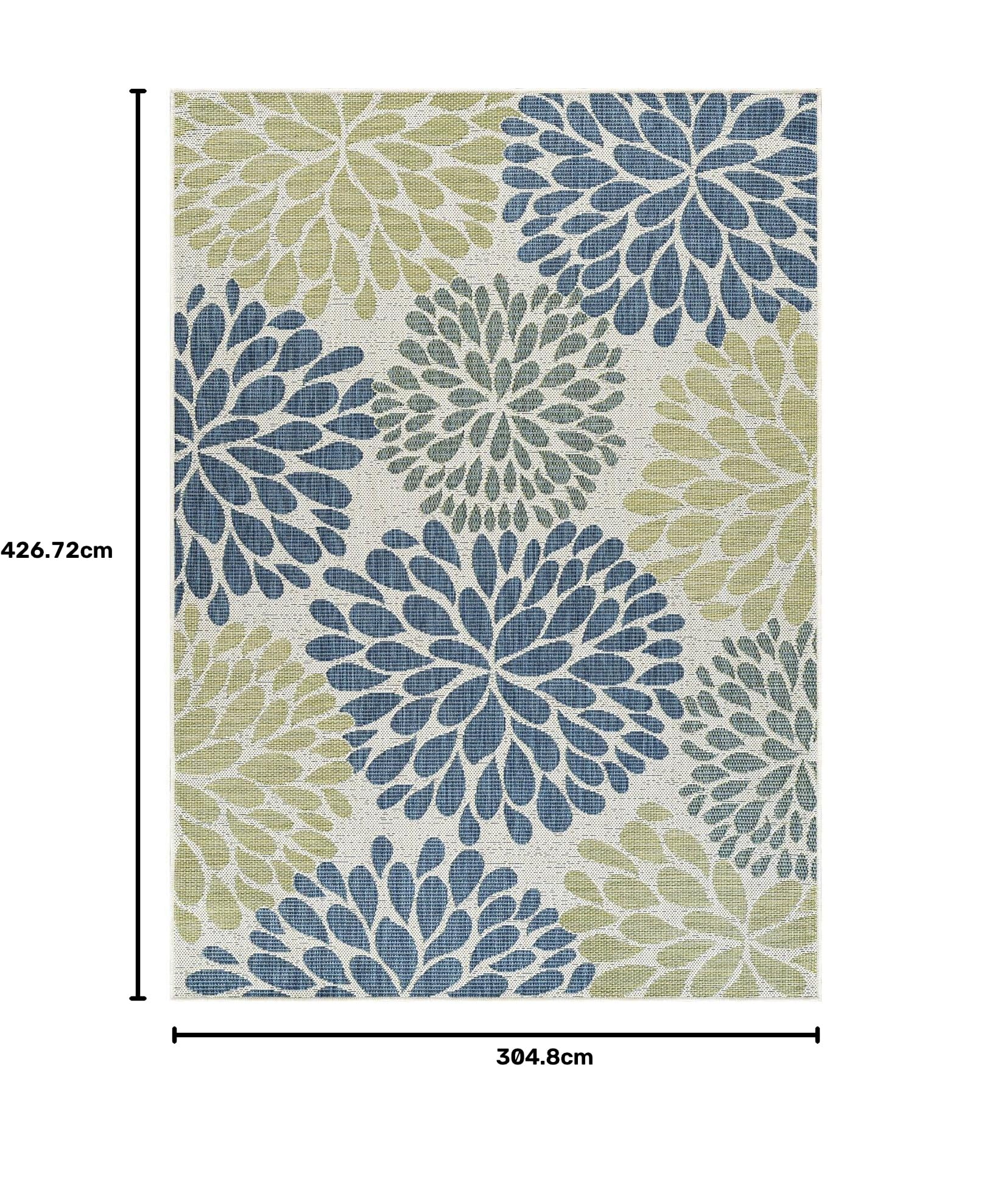Beverly Rug Outdoor-Teppich, modern, exotische tropische Blätter, für drinnen und draußen, Terrasse, Veranda, Garten, wasserabweisend, waschbar, Außenteppich, 25,4 x 35,6 cm, Olivgrün
