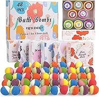 Kainga Recka 48 Natural Organic Bath Bombs Gift Set for Women & Kids - Essential Oils for Relaxation, Stress Relief, Mother's Day & Birthdays