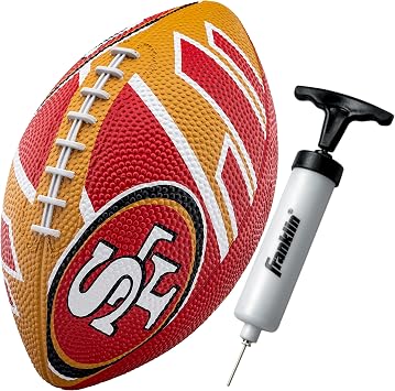 Franklin Sports NFL Team Footballs - Rubber Youth Mini Balls for All Teams - Kids 8.5" Football + Air Pump Sets - Official NFL Licensed
