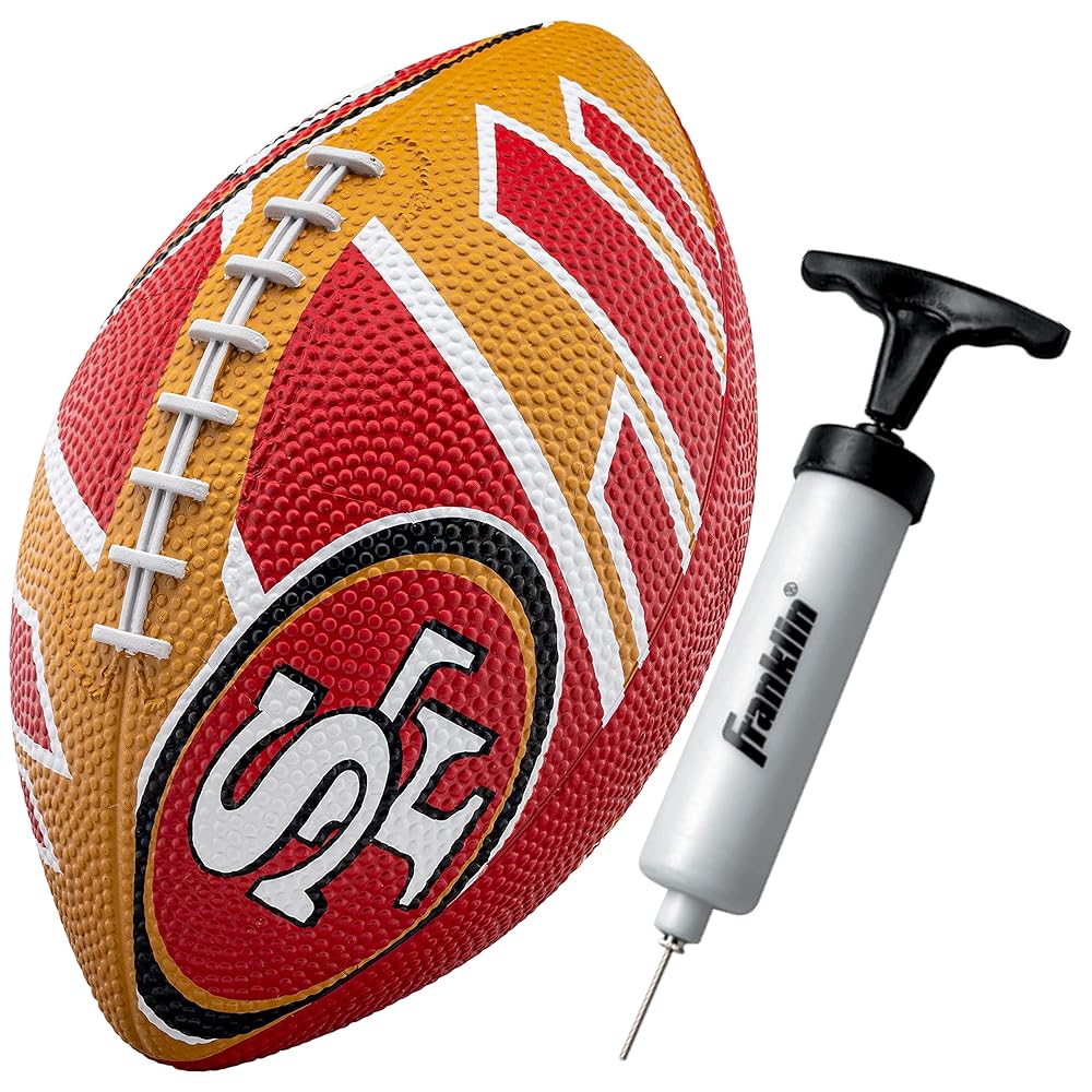 Franklin Sports NFL San Francisco 49ers Football - Youth Football - Mini 8.5 Rubber Ball - Perfect for Kids - Team Logos and Colors
