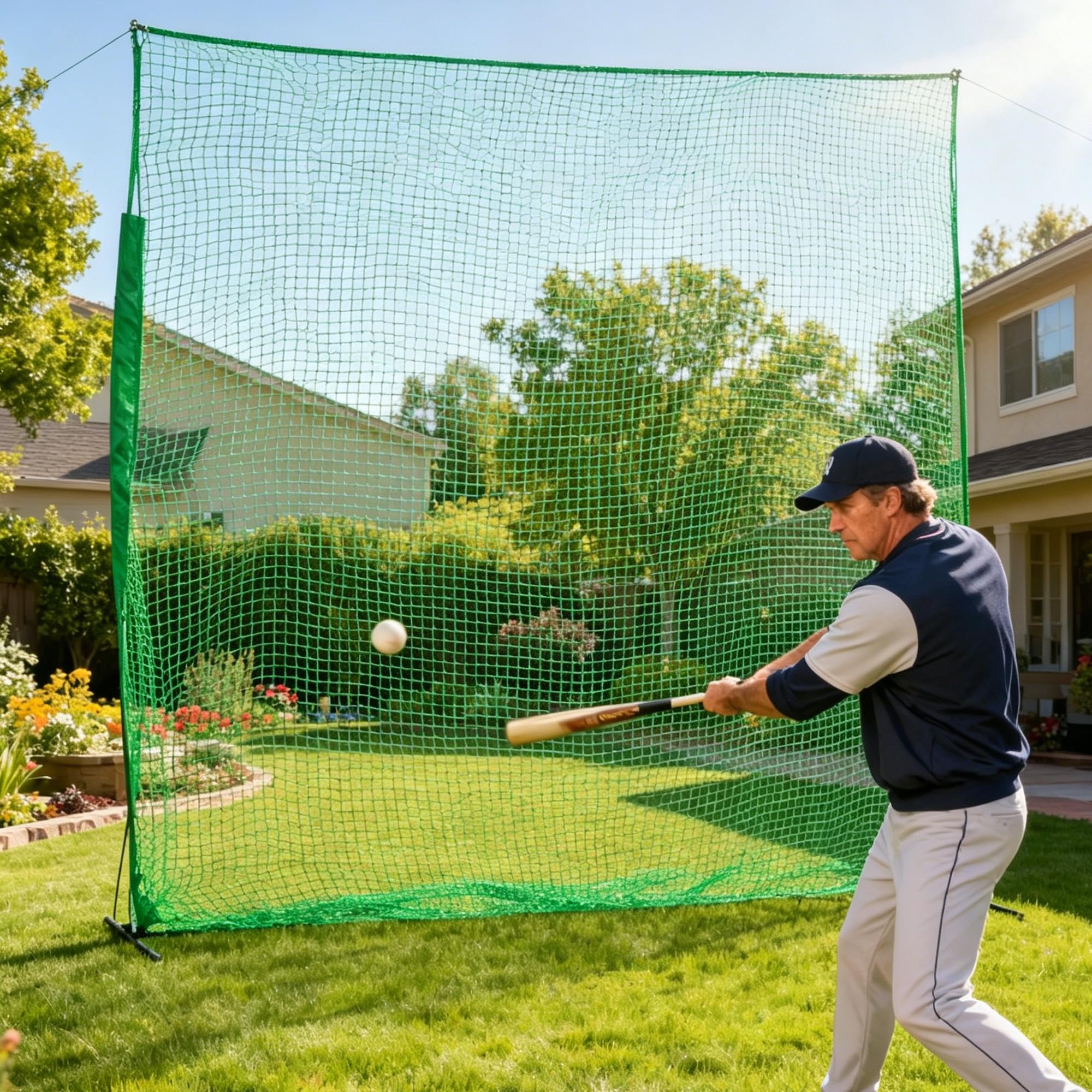 Golfnetz, Golf Übungszaunnetz, 3 * 3 m Golf-Übungsnetz, Tragbares Golfnetz für Drinnen und Draußen, Schwerlast Golfball-Absperrnetz, für Golfschwungübungen in Garage oder Garten (nur Netz)