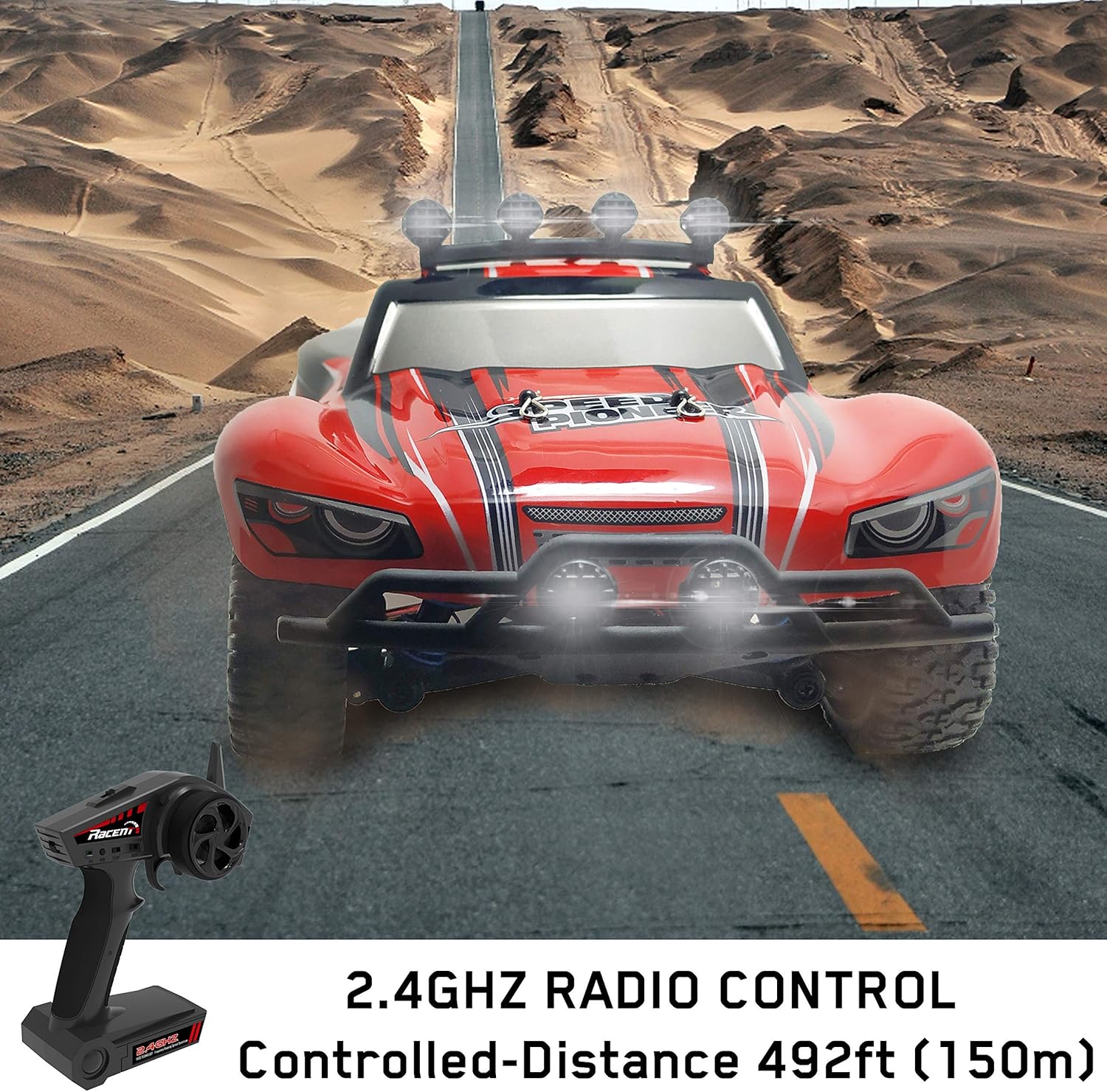 VOLANTEXRC Remote Control Car RC Truck for Kids 1/18 Scale 4WD High Speed 40 Km/h All Terrains RC Car Off Road RC Monster Truck RC Crawler with 2 Rechargeable Batteries Toy Gift for Boys and Girls : Toys & Games