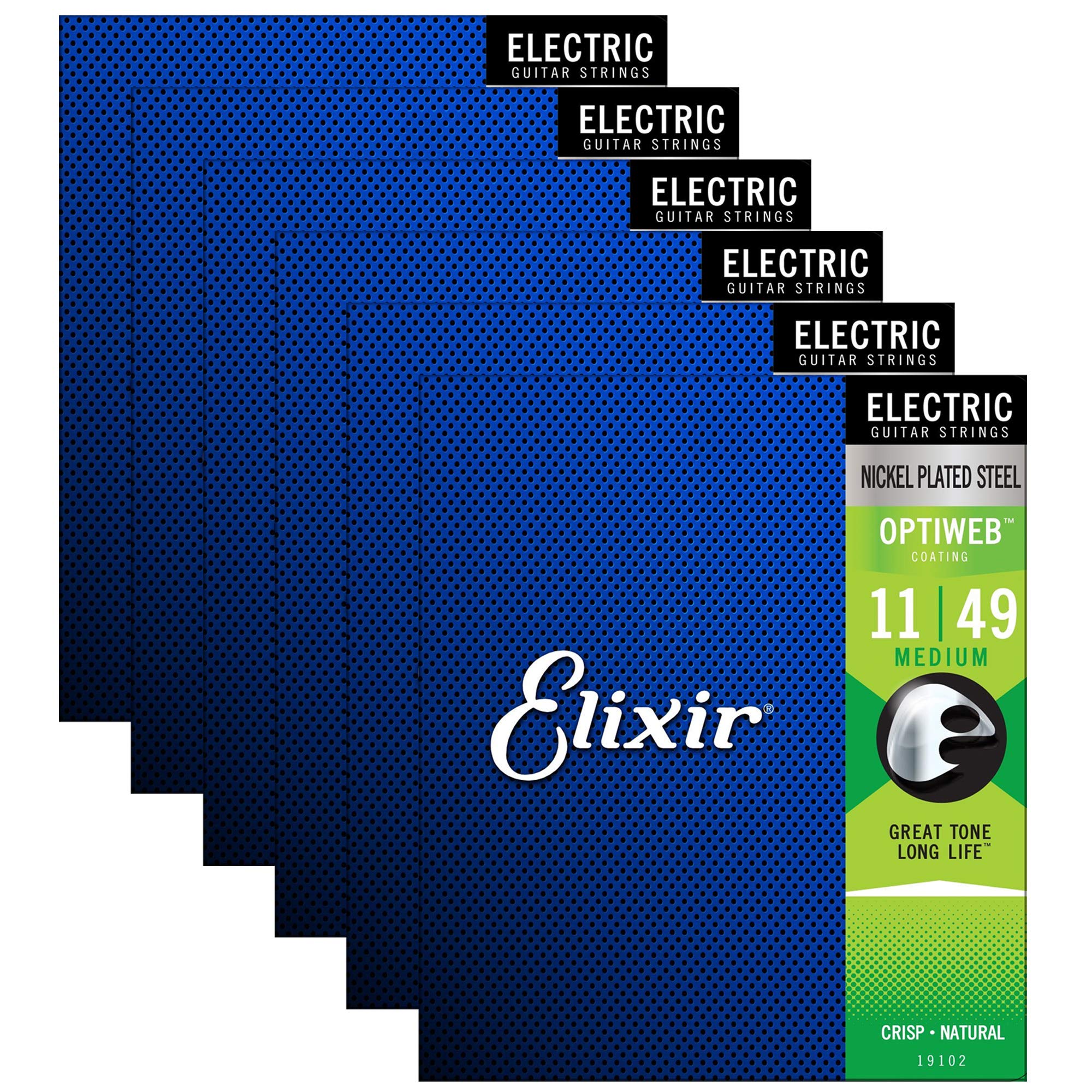 Snapklik.com : Elixir 19102 Optiweb Electric Guitar Strings Medium 11-49