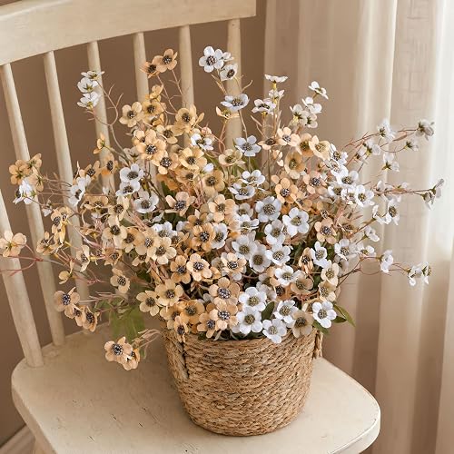 Fake Flowers Artificial Wildflower Bulk, 12 Pcs Silk Flowers with