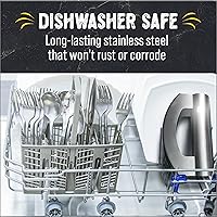 Vista 6 de Herramienta de corte de ensalada Checkered Chef, cuchillo Mezzaluna de acero inoxidable para vegetales