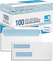 Vista 8 de Compuchecks Sobres de doble ventana #8 - Tira de despegar y sellar, sobres de cheques de correo de seguridad para negocios – a prueba