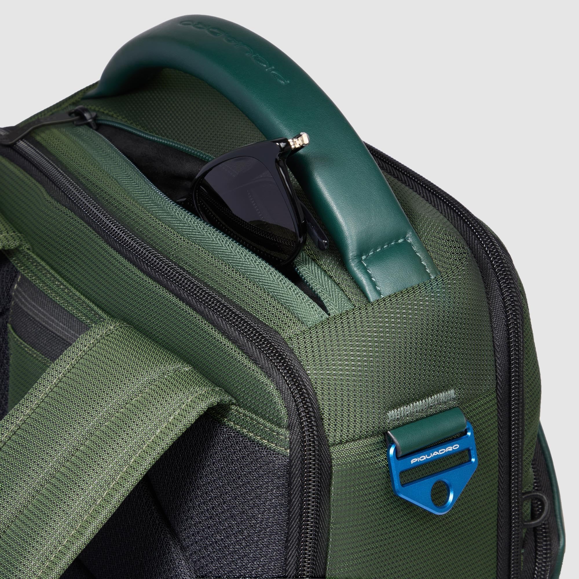 Piquadro Mochila de viaje para portátil 15,6" Unisex tela/material bio-based verde