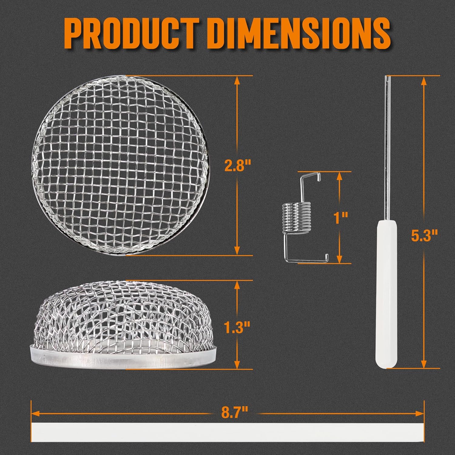 TONDA RV Furnace Vent Screen, Bug Screens Heater Vent Cover for Camper with Installation Tool and Silicone Rubber, 2.8 x 1.3 Inch, 2 Pack