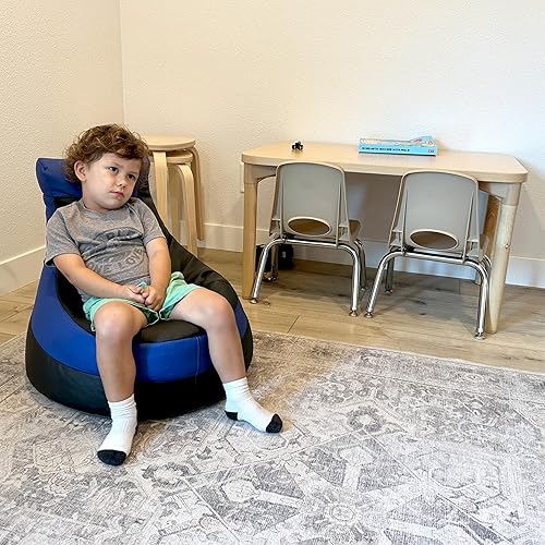 Miniatura 2 de Factory Direct Partners SoftScape 14453-BKBL - Puf para niños, cómodo relleno de frijoles flexible para leer, jugar, sentarse en la sala de juegos,