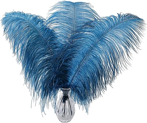 Larryhot Plumas de avestruz de 16 a 18 pulgadas de largo, 10 centros de mesa de plumas para mesas, fiestas de boda y decoración del hogar (turquesa)