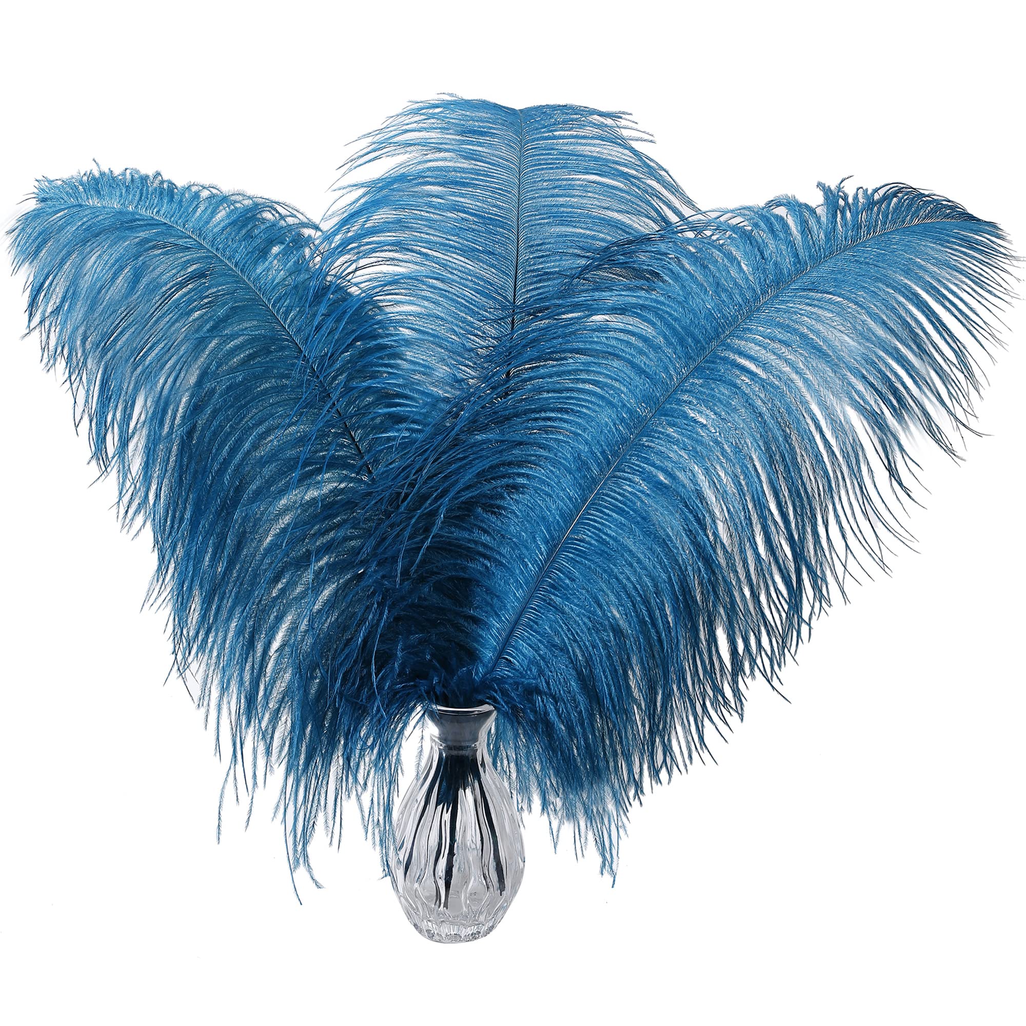Larryhot16-18inch Long Ostrich Feathers - 10pcs Feathers Centerpieces for Tables,Wedding Party and Home Decorations (Turquoise)