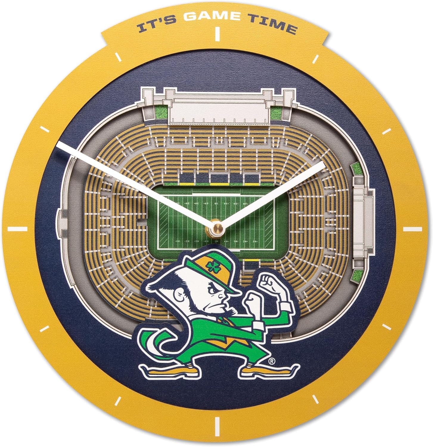 YouTheFan NCAA Notre Dame Fighting Irish 3D StadiumView Clock