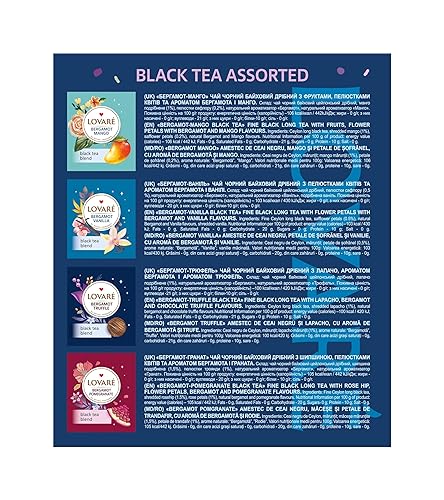 Vista 37 de LOVARE Paquete variado de té surtido, paquete de 32 por caja, fabricado en Ucrania, juego de 4 bolsas de té envueltas individualmente, paquete