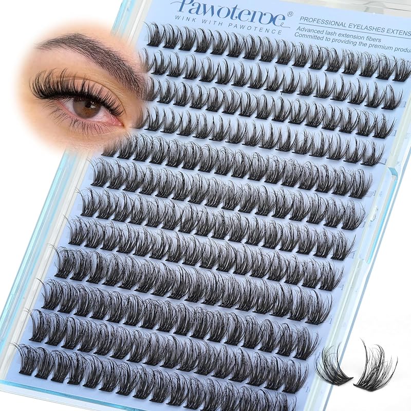 Pawotence Cílios Postiços em Tufos Wispy 12–16 mm, 192 unidades
