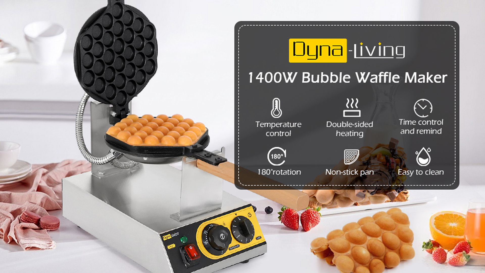 Amazon.com: Dyna-Living Bubble Waffle Maker Commercial