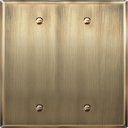 Miniatura 8 de LIDER Placa de pared de metal en blanco, cubierta de salida de acero inoxidable, resistente a la corrosión, tamaño mediano de 1 banda, 4.88 x 3.11