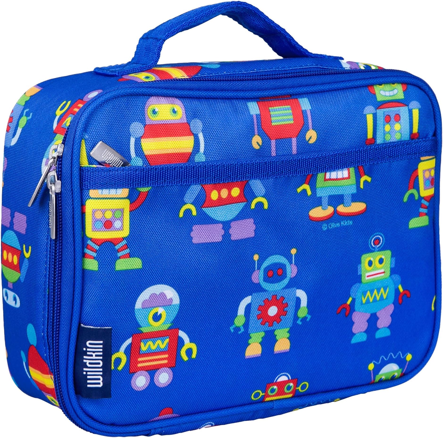 Wildkin Insulated Lunch Box for Boys and Girls, Perfect Size for Packing Hot or Cold Snacks for School and Travel, Mom's Choice Award Winner, BPA-free, Olive Kids (Robots)