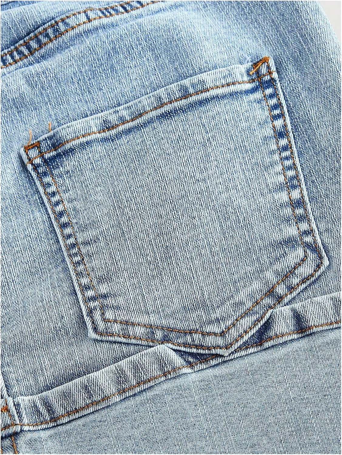 Milumia Women's Y2k Denim Mini Skirt Foldover Bodycon Short Jean Skirts with Pockets - Image 4