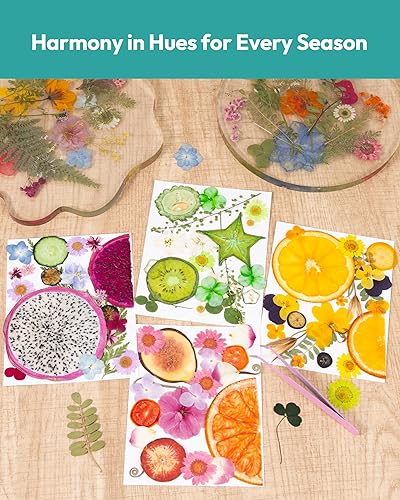 Vista 56 de Resiners - Flores secas, 100 piezas de flores prensadas para manualidades, color amarillo, flores secas naturales, kit de hojas secas