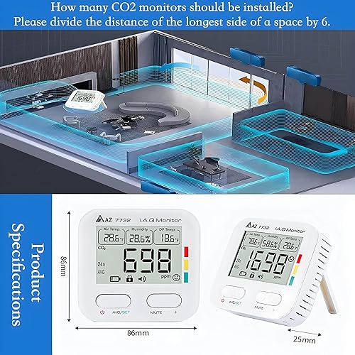 Miniatura 5 de El monitor de dióxido de carbono también puede controlar la temperatura, la humedad y la temperatura del punto de rocío. Es adecuado para uso en