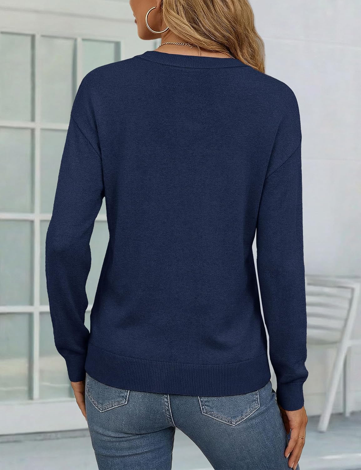 YUCOLEN Sweaters for Women Long Sleeve Lightweight Crewneck Pullover Wool Knit Work Sweater Spring Tops