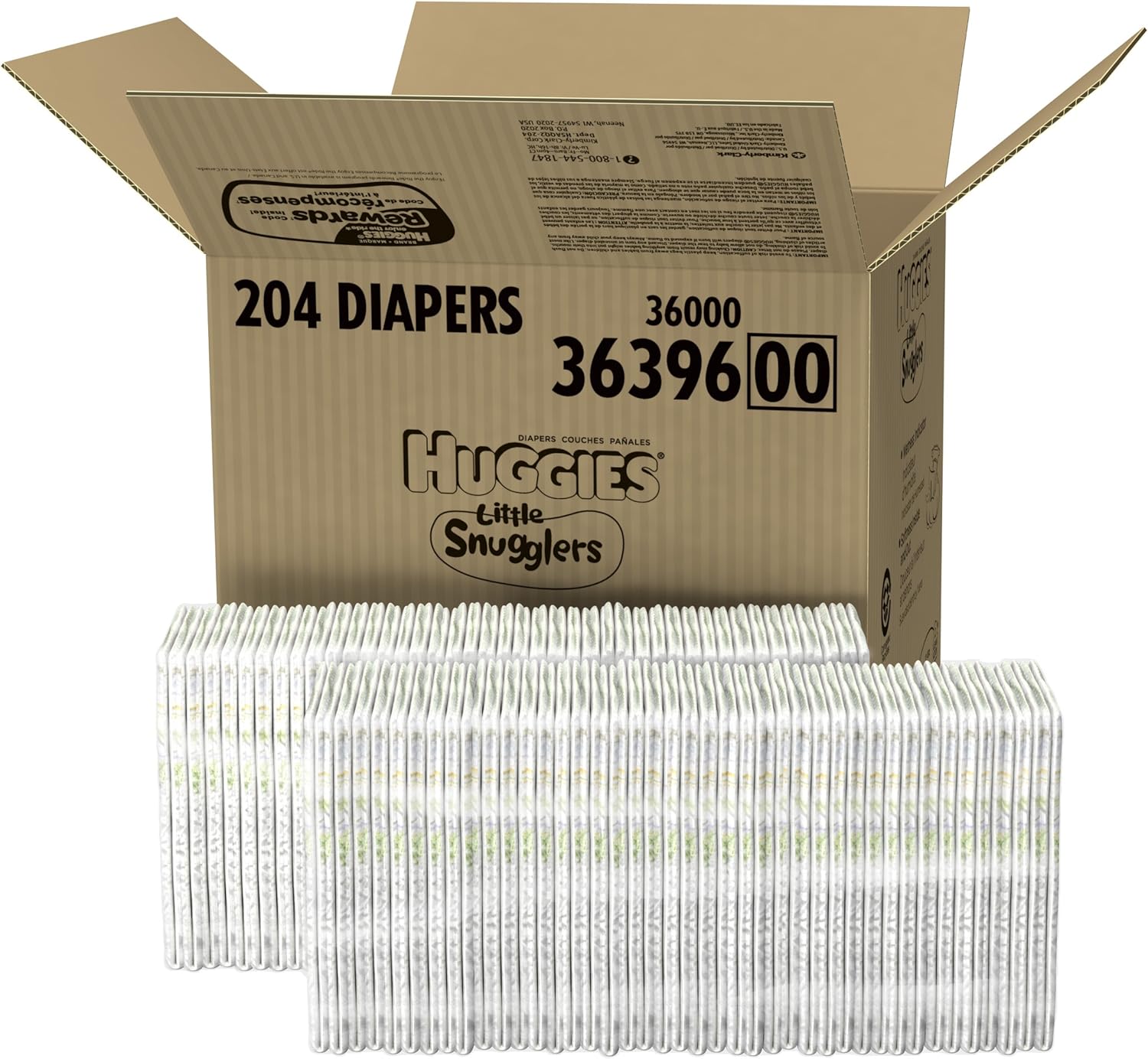 Huggies Little snugglers Diapers Step 2 Economy Plus, 204 Count
