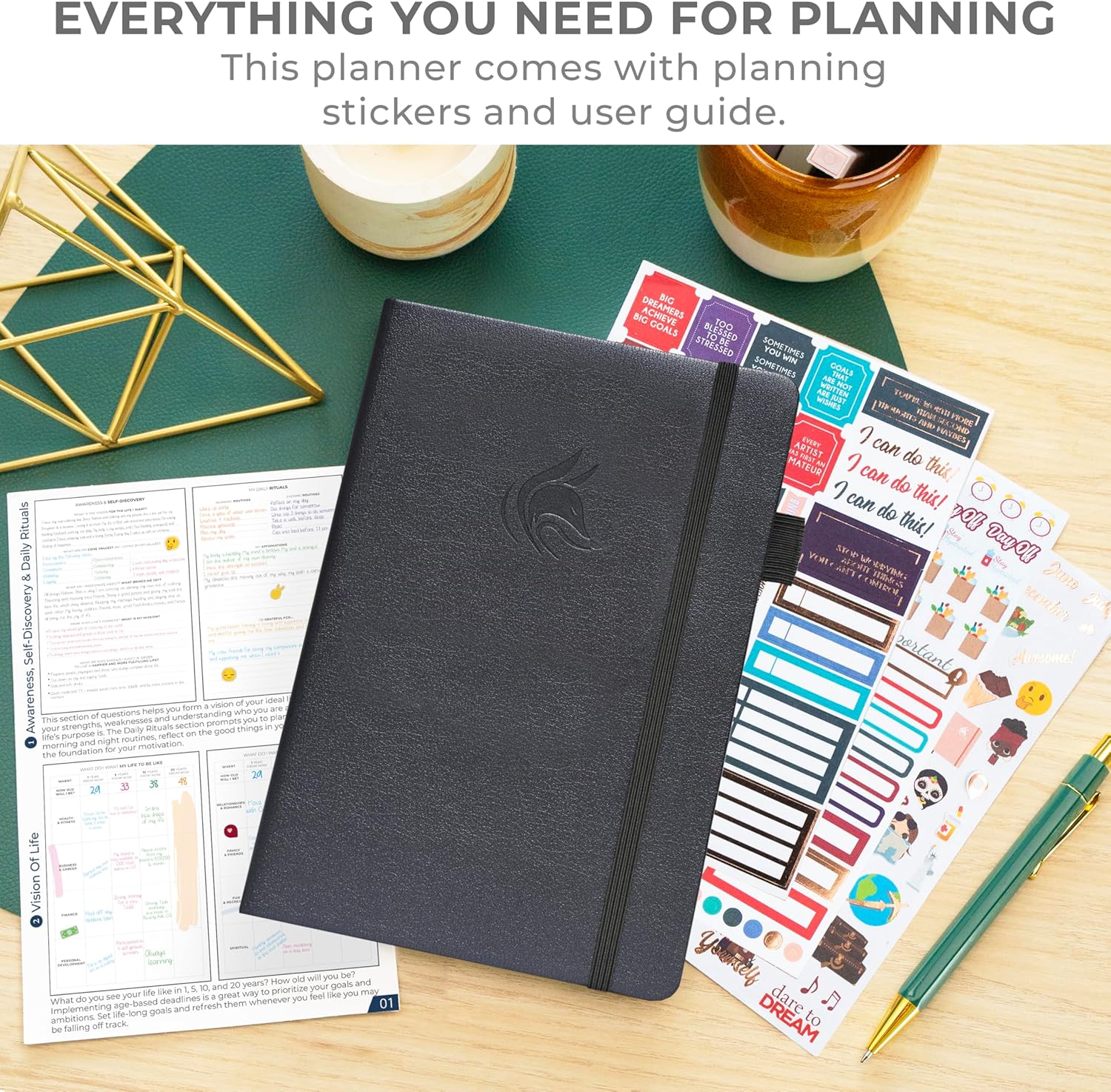 Clever Fox Planner Schedule – Undated Weekly & Monthly Life Planner with Time Slots, Appointment Book & Daily Organizer, A5 (Mystic Grey)