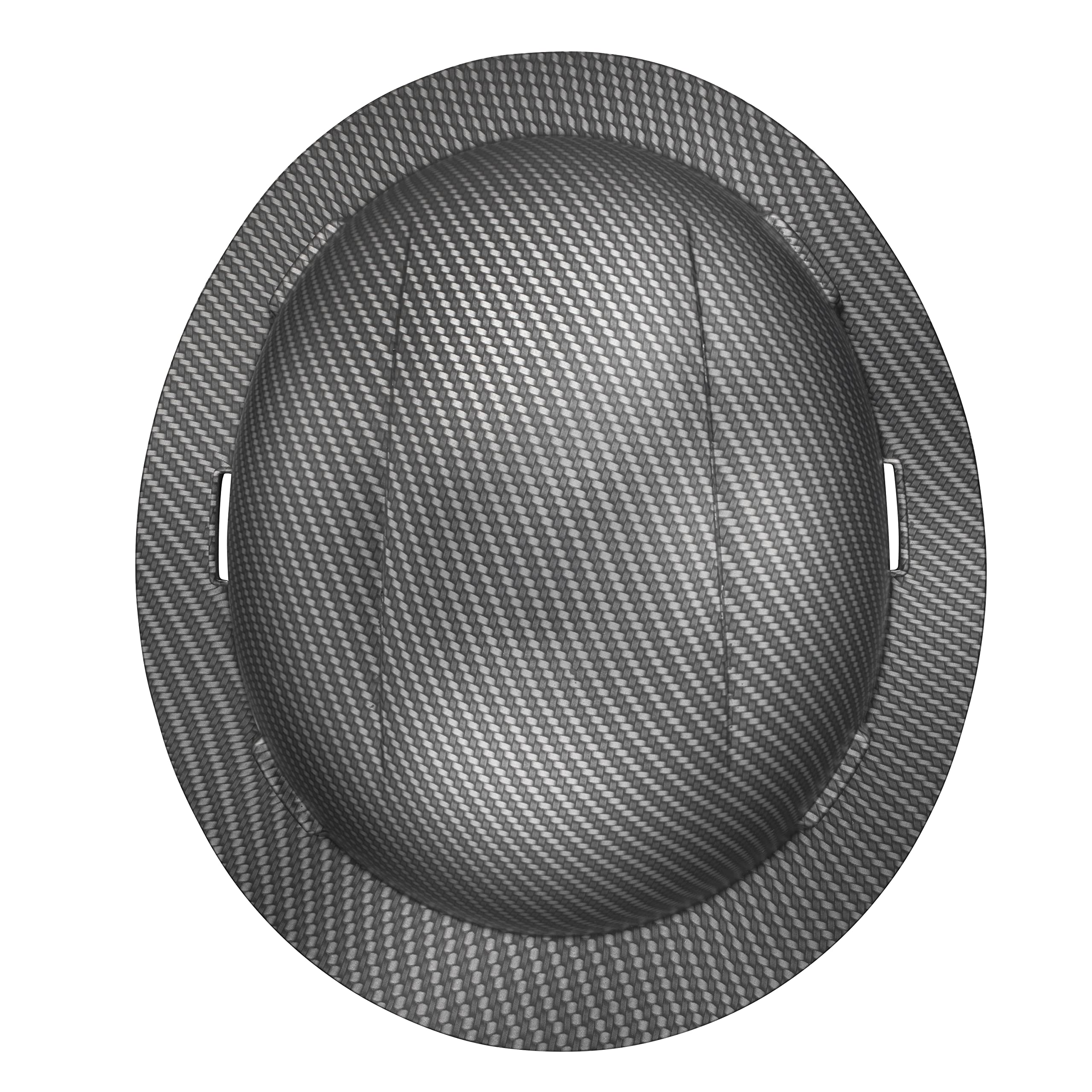 Casque de sécurité OSHA à large bord non ventilé gris argenté classique en fibre de carbone finition brillante avec suspension à 6 points