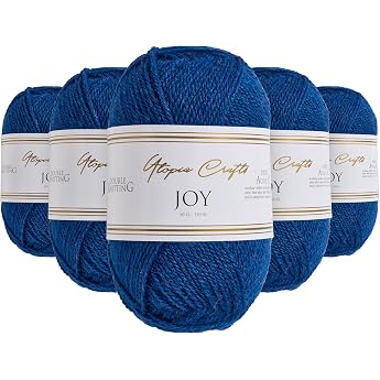 Utopia Crafts JOY DK Acrylic Yarn 100% for Knitting & Crochet Needle Size 4 mm Pack of 50 g Oeko-Tex Standard 100 Hat Scarf Blanket Amigurumi Navy Blue