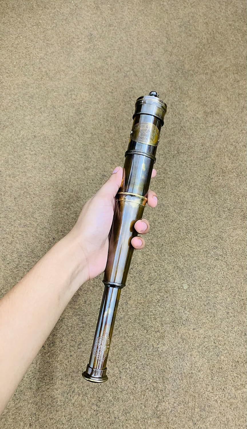 Antique Brass Telescope Nautical Working Kelvin & Hughes London 1917 Marine Scope Spyglass Telescope