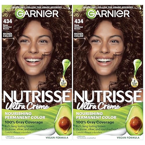 Garnier Hair Color Nutrisse Nourishing Creme, 434 Deep Chestnut Brown