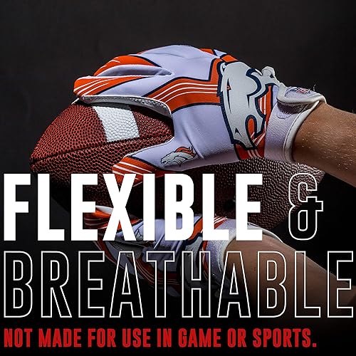 Vista 2 de Franklin Sports - Guantes de receptor de fútbol americano juvenil de la NFL, par de guantes de fútbol para niños con logotipos de equipos de la NFL