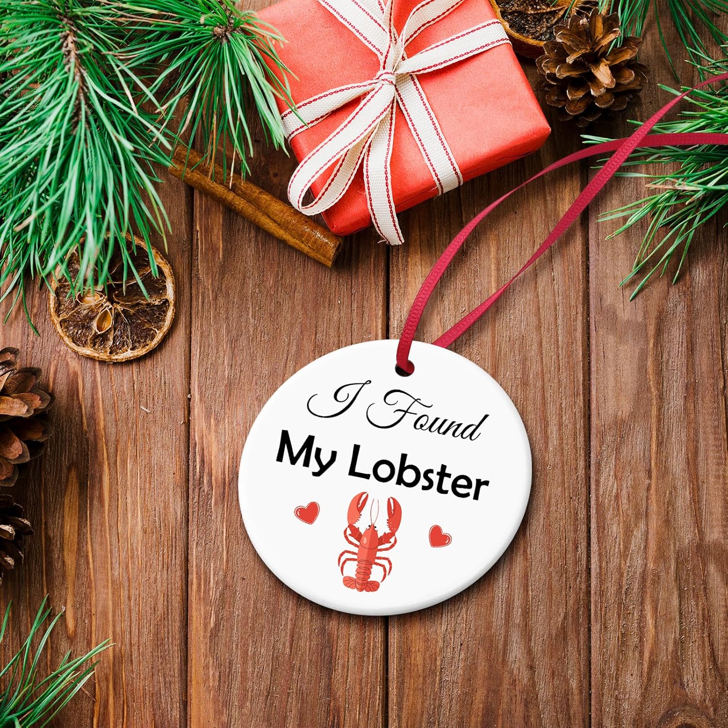 Lobster Gift for Boyfriend Christmas Ornament Couple Gift for Him Her Boyfriend Gift Anniversary Ceramic Ornament for Couple Wedding Gift for Husband Wife Boyfriend Valentines Gift from Girlfriend - Image 7