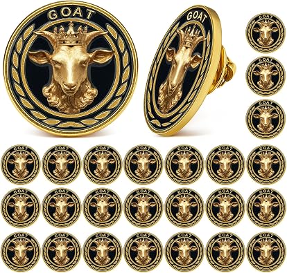 Tondiamo 24 Pcs Goat Championship Trophy Lapel Pins MVP Award Pins Bulk for Softball Baseball Football Soccer Team Sport Gift