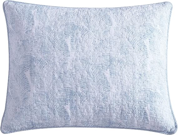 Tommy Bahama Cotton Bedding with Matching Sham, Coastal Home Decor with Textured Reverse, Blue/White, King