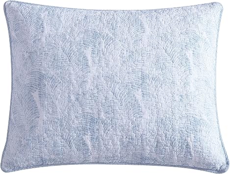 Tommy Bahama Cotton Bedding with Matching Sham, Coastal Home Decor with Textured Reverse, Blue/White, King