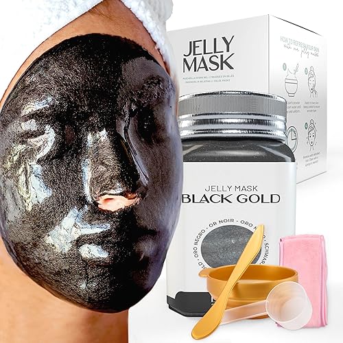 Jalea - Tarro de máscara salicílica de oro negro AC BHA - Mascarilla de goma para el cuidado facial  23 onzas líquidas de gel hidratante para el