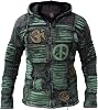 Men's Green Stonewashed Gothic Razor Cut Pixie Hood Jacket