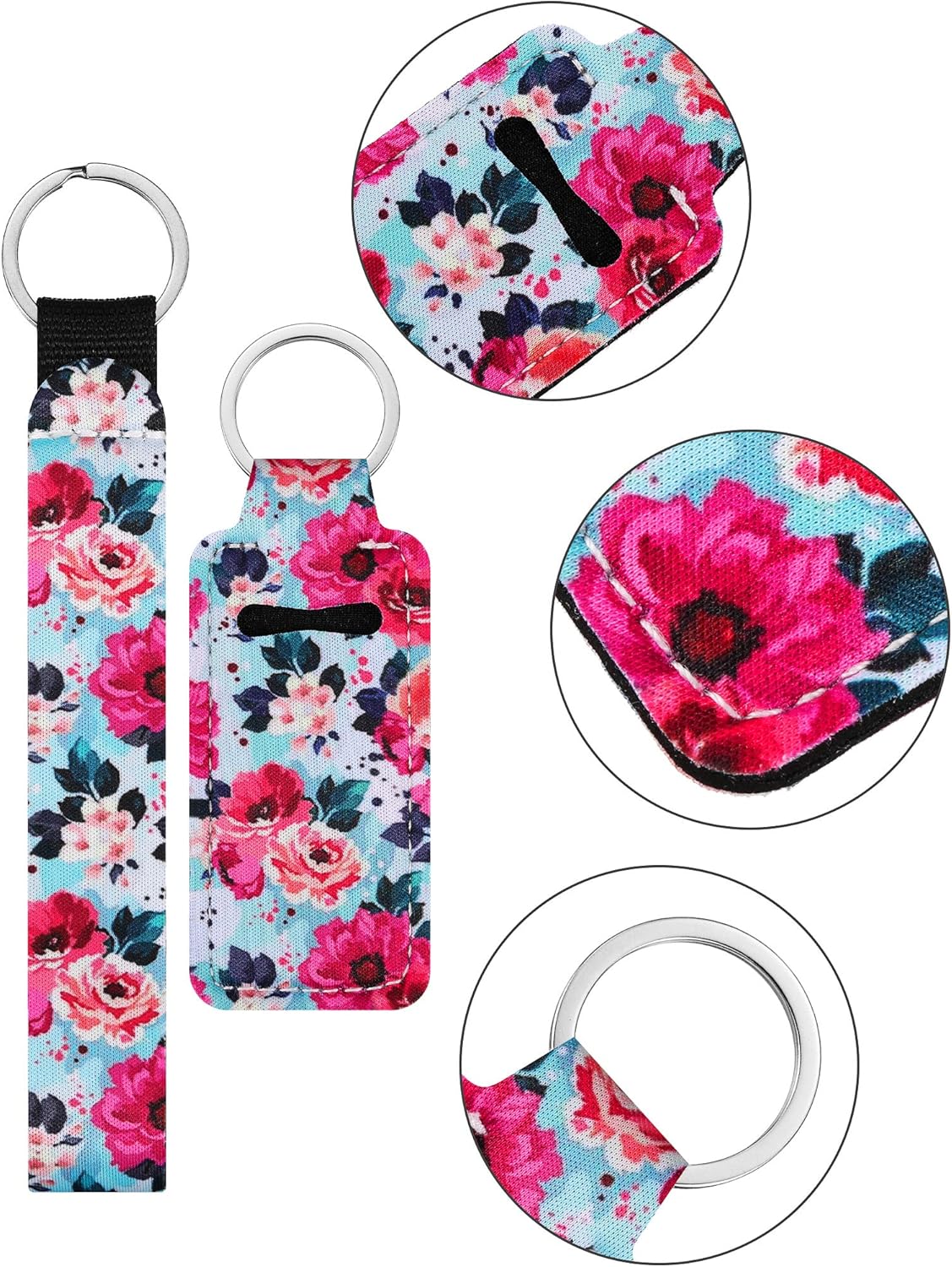 Patelai 40 Pieces Lipstick Holder Keychain and Neoprene Wristlet Set Includes 10 Lipstick Holder Keychain and 10 Wristlet Lanyards for Women Bag Accessories Graduation Gifts - Image 3