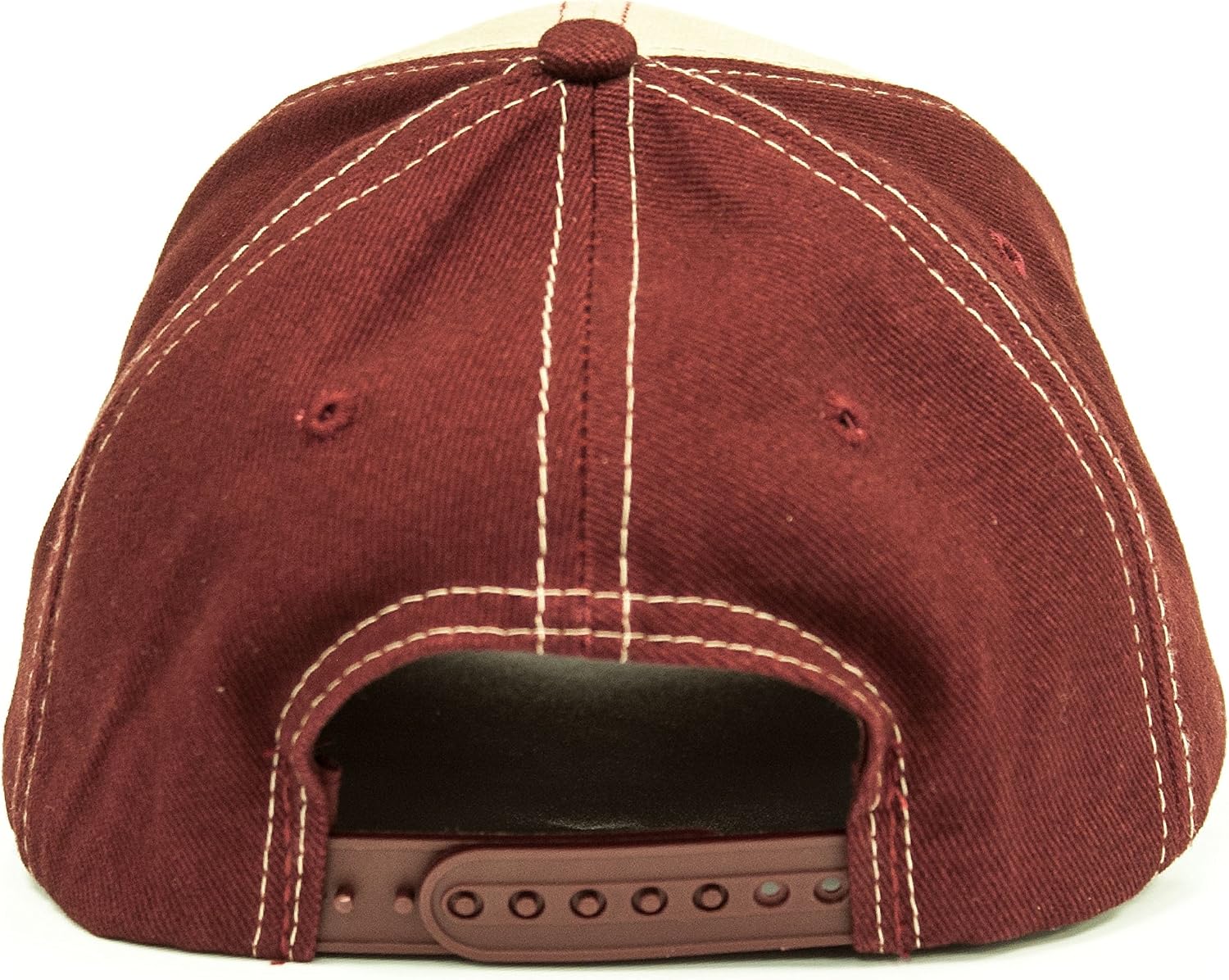 Tee Luv Dr Pepper Logo Baseball Hat (Maroon and Beige)